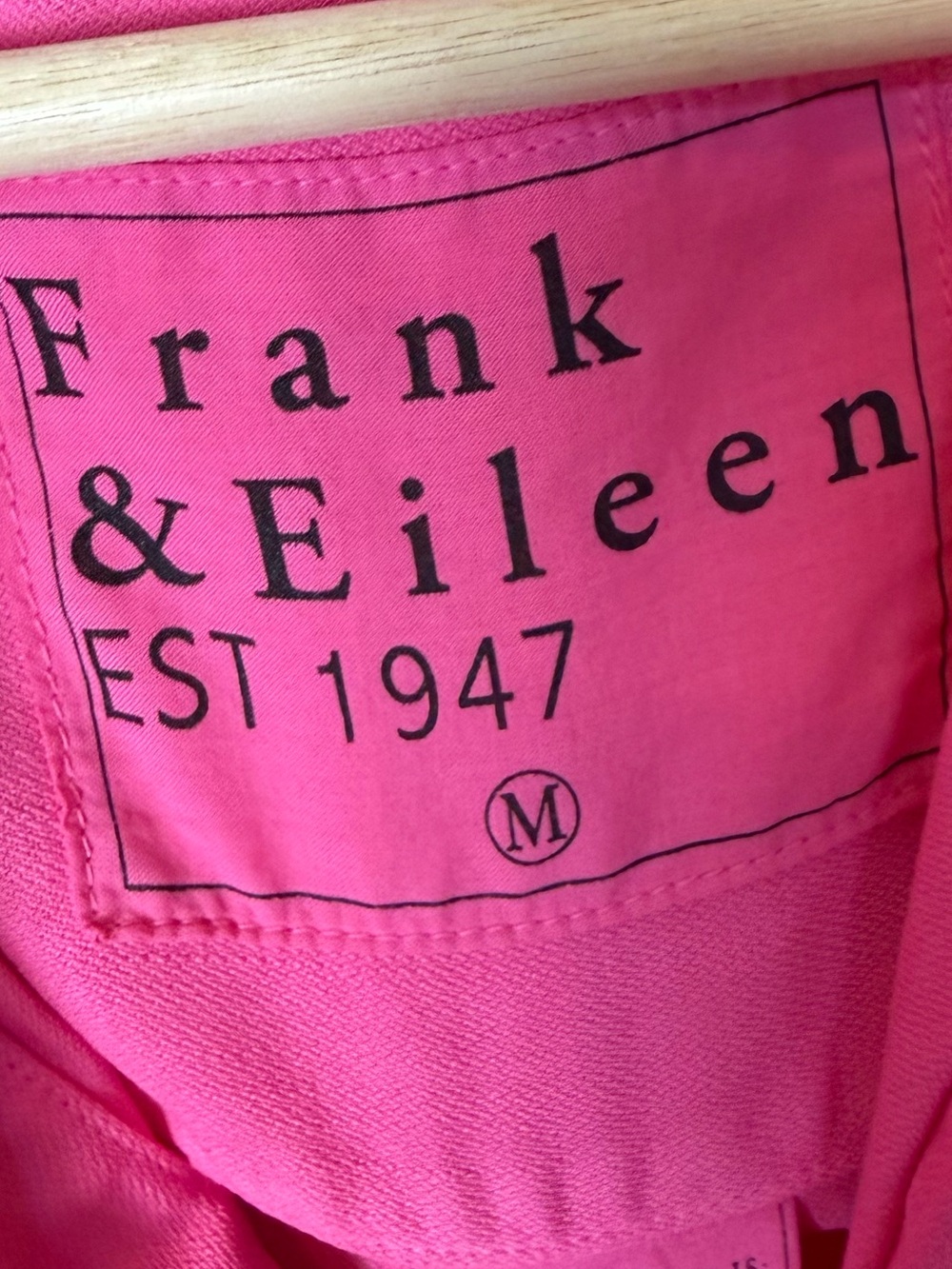 Frank & Eileen Hot Pink Button-Front Mary Cotton Shirt Dress Medium Casual Chic - Picture 4 of 7